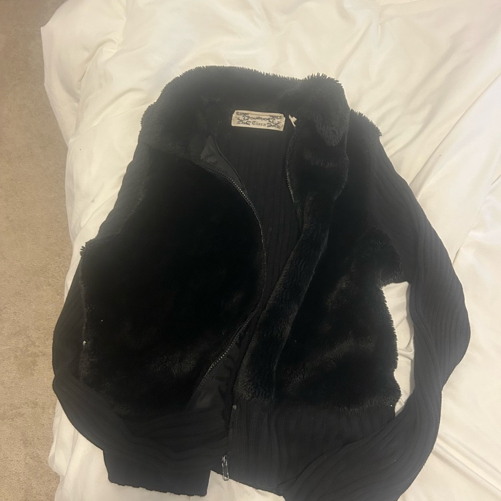 Black Faux Fur Vest